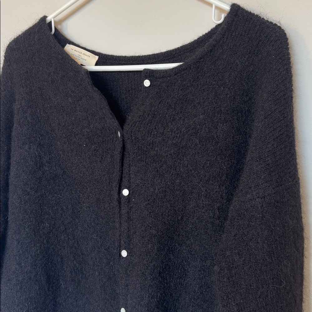 NWOT Sezane Gaspard Mohair Cardigan in Black - XL - Picture 4 of 7